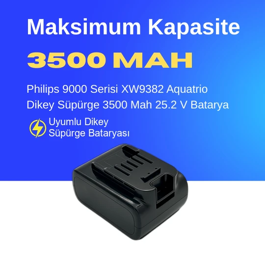 Philips 9000 Serisi XW9382 Aquatrio Dikey Süpürge 3500 Mah 25.2 V Batarya – Orjinal Uyumlu Uzun Ömürlü, Maksimum Performans Pil ürün görseli 1