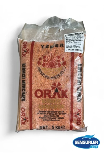 YDR ORAK KIRMIZI MERCİMEK 5 KG (YENİ MAHSÜL) ürün görseli 1