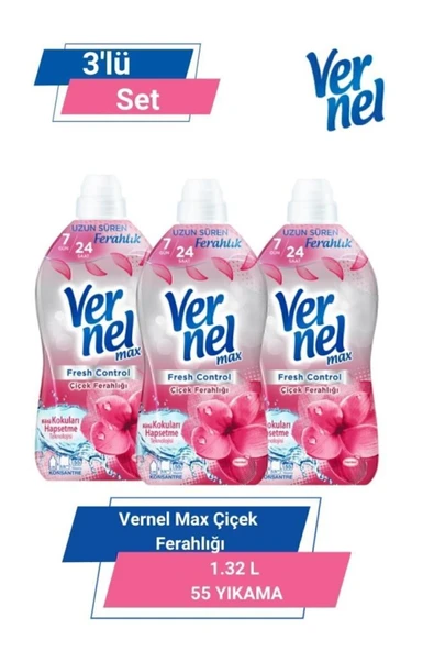 Vernel MAX ÇİÇEK FERAHLIĞI 1.32L 55 YIKAMA 3'lü Set ürün görseli 1