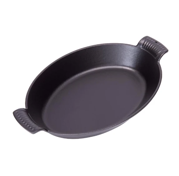 Sürel 16*14,5 cm Oval Düz Tabak Sahan Mat Siyah ürün görseli 1