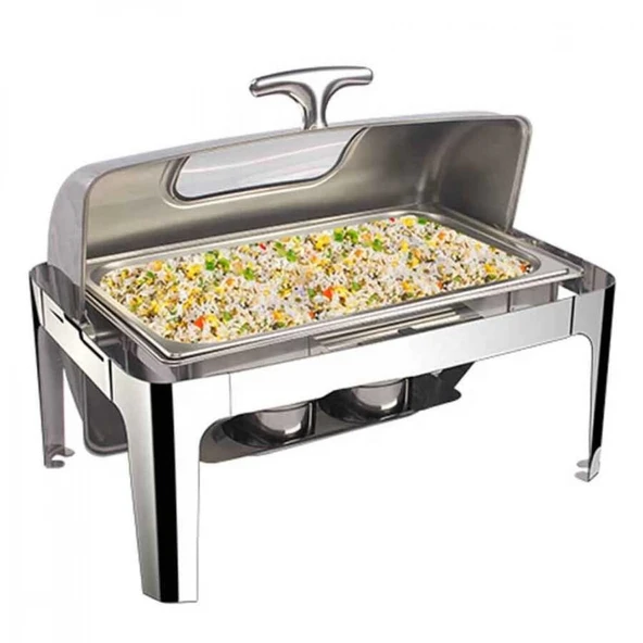 Chafing Dish Roll Top Camlı 9 L (CDR-9C) - Resim 2