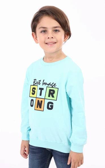 Toontoy Erkek Çocuk Relax Fit Bisiklet Yaka Baskılı Sweatshirt - 2 İplik ürün görseli 1