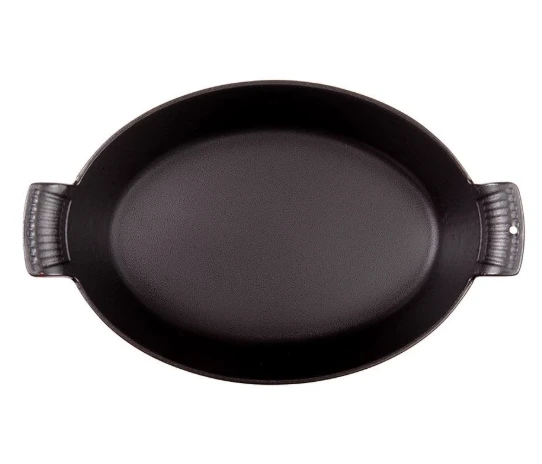 Sürel 23*17 cm Oval Düz Tabak Sahan Mat Siyah - Resim 5