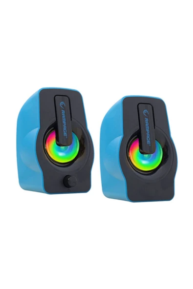 Rampage Rms-g7 Falsetto 2.0 6 Watt Rgb Ledli Mavi Multimedia Gaming Usb Speaker ürün görseli 1