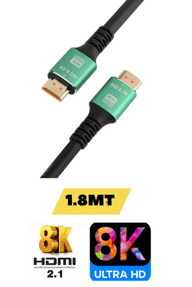 Sarftech Ultra HDTV 8K Yüksek Hızlı 1,8 Metre HDMI kablosu 8K 60Hz, 4K 120Hz, 7680P HDR 2.1V 48GBS ürün görseli 1