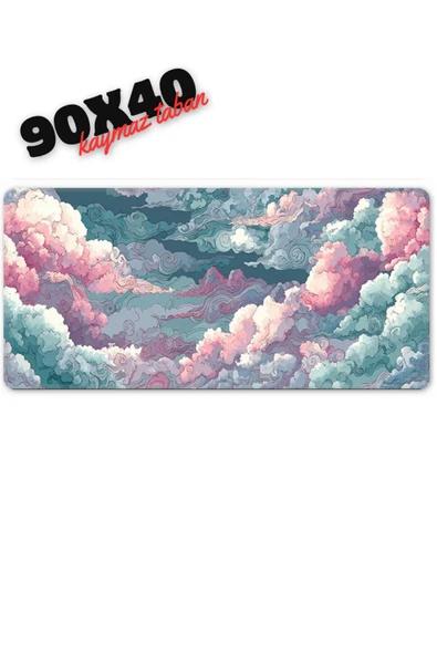 Sarftech Bulut Desenli Kaymaz Taban Speed Yüzey Gaming Oyuncu Mousepad Su Geçirmez Gaming Mousepet ürün görseli 1