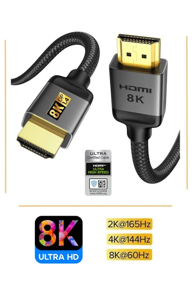 Sarftech 8K Displayport Dp Kablo Örgülü 1.5 Metre 1.4 Versiyon DP Kablo Gaming Sinema Yüksek Kalite DP Kablo ürün görseli 1