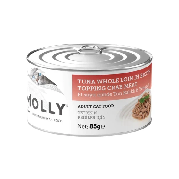 Molly Et Suyu İçinde Ton Balıklı ve Yengeçli Yetişkin Kedi Konservesi 85 Gr ürün görseli 1