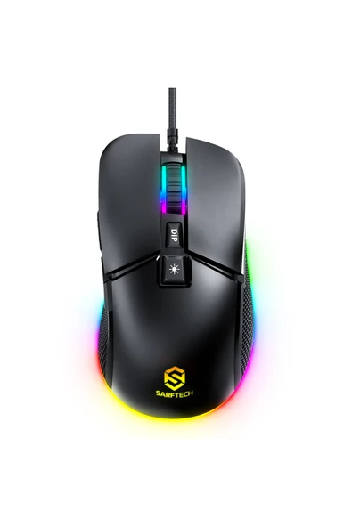 Sarftech Siyah Rgb 7.200Dpi Makrolu Yazılım App Destekli Gaming Oyuncu Mouse ürün görseli 1