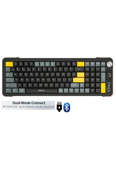 Sarftech 99 Tuş Zarif Tasarım Dual Mode Bağlantı BT+2.4Ghz Ayaklı Ses Kontrol Ofis Gaming Klavye ürün görseli 1