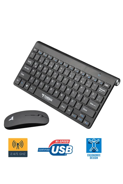 Sarftech Zarif Tasarım Kablosuz Usb Türkçe Q Destekli Tasarım Kablosuz Klavye Mouse Seti ürün görseli 1