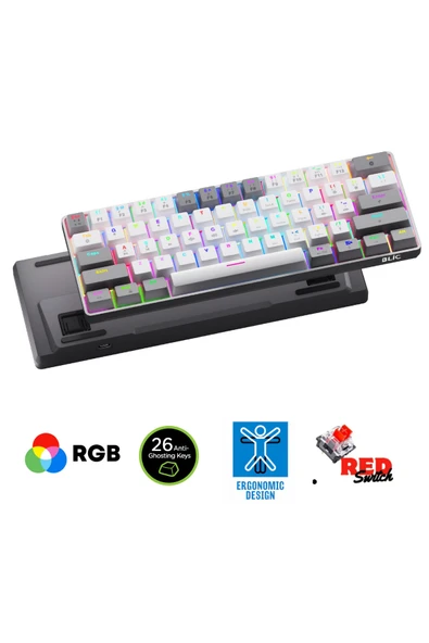 Sarftech T60 MAX PRO Türkçe Q Mini Rgb Red Switch App Uygulamalı Antighosting Mekanik Gaming Oyuncu Klavyesi ürün görseli 1