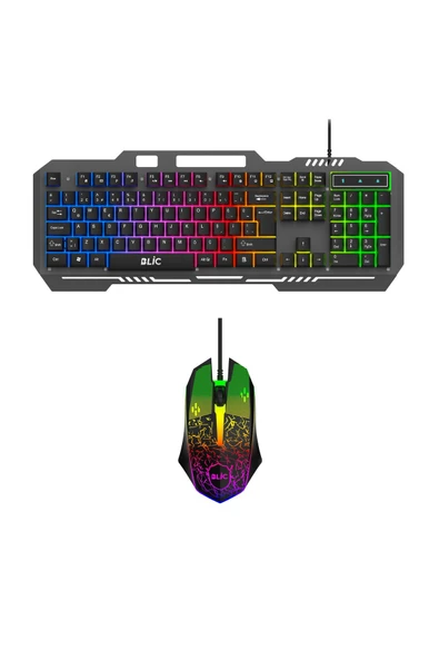 Blic Rainbow Bkb9 Rgb Gaming Kalavye Kablolu Mekanik 105 Tuşlu Led Işıklı Oyuncu Klavye Mouse ürün görseli 1
