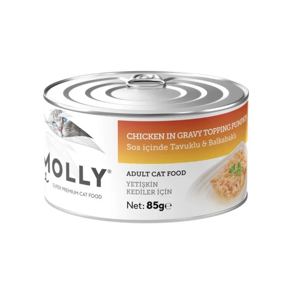 Molly Sos İçinde Tavuklu ve Balkabaklı Yetişkin Kedi Konservesi 85 Gr ürün görseli 1