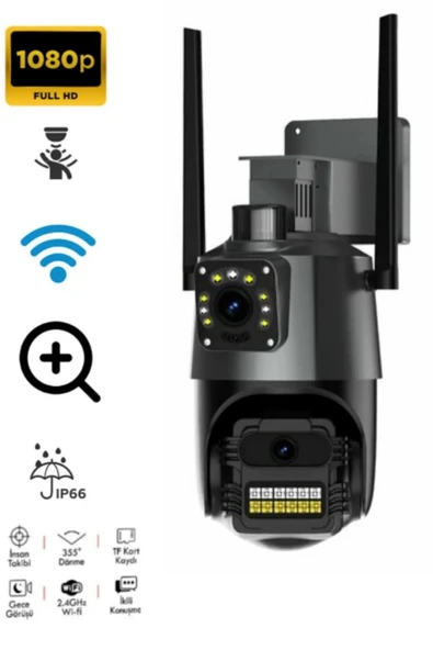 Sarftech Hareket Takipli Sensörlü 1080P IP66 Wifi Akıllı Takip Su Geçirmez IP Güvenlik Kamerası ürün görseli 1