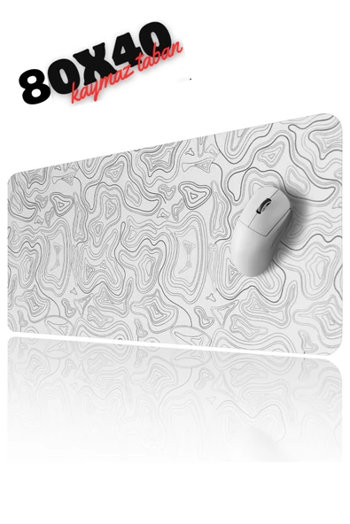 Sarftech White Contour Speed Hızlı Yüzey Kaymaz Taban Gaming Oyuncu Mouse Pad Oyuncu Gaming Mousepad ürün görseli 1