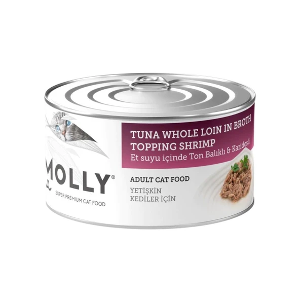 Molly Et Suyu İçinde Ton Balıklı ve Karidesli Yetişkin Kedi Konservesi 85 Gr ürün görseli 1