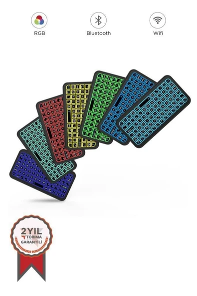 Sarftech M7 Rgb Işıklı  Siyah Kablosuz Bluetooth Mini Klavye Rgb Işıklı Bluetooth Mini Klavye ürün görseli 1