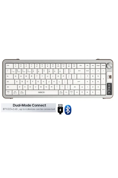 Sarftech 99 Tuş Zarif Tasarım Dual Mode Bağlantı BT+2.4Ghz Ayaklı Ses Kontrol Ofis Gaming Klavye ürün görseli 1
