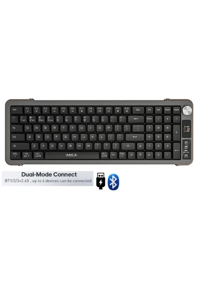 Sarftech 99 Tuş Zarif Tasarım Dual Mode Bağlantı BT+2.4Ghz Ayaklı Ses Kontrol Ofis Gaming Klavye ürün görseli 1
