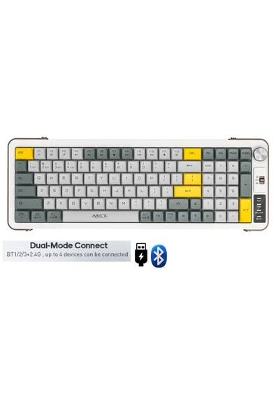 Sarftech 99 Tuş Zarif Tasarım Dual Mode Bağlantı BT+2.4Ghz Ayaklı Ses Kontrol Ofis Gaming Klavye ürün görseli 1