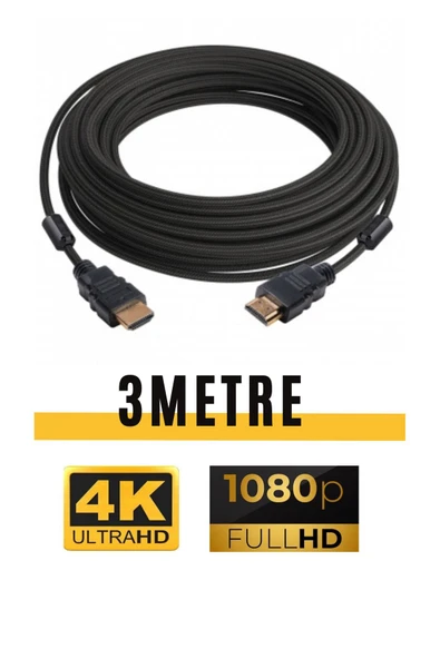 Sarftech Ultra HD 4K HDMI Kablosu 3Metre Yüksek Hızlı HI-Speed 3.0 Çift Kat 1.Sınıf Örgülü HDMI Kablo ürün görseli 1