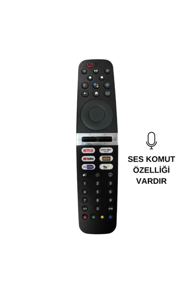 ARÇELİK-BEKO-GRUNDIG GR-V3 SES KOMUTLU NETFLIX-YOUTUBE-BEIN-EXXEN-TV+ LCD LED TV KUMANDASI ürün görseli 1