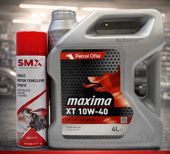 Petrol Ofisi Maxima Xt 10W-40 4litre Motor Yağı API SL/CF ACEA A3/B4 ve SMX Susuz Motor TemizlemeSpreyi ürün görseli 1