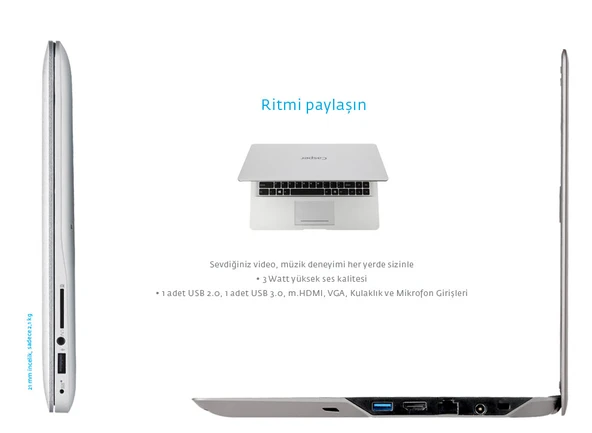 CASPER NİRVANA CBT DOKUNMATİK EKRAN İ5 2. NESİL İŞLEMCİ 8 GB RAM 240 GB SSD BATARYA SAĞLAM 2. EL YENİLENMİŞ ÜRÜN ürün görseli 1