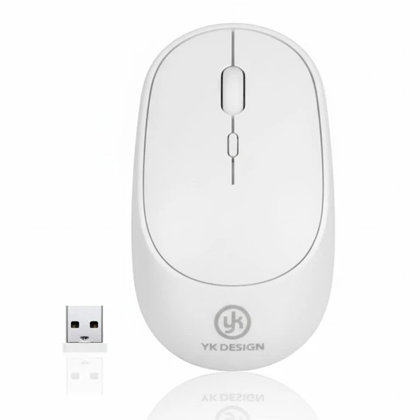 Beyaz Renkli Ergonomik Sessiz Kablosuz Mouse – USB Alıcılı, Ofis ve Oyun İçin Konforlu Bilgisayar Faresi MS6310 (Timya/Go1395)  197744 ürün görseli 1