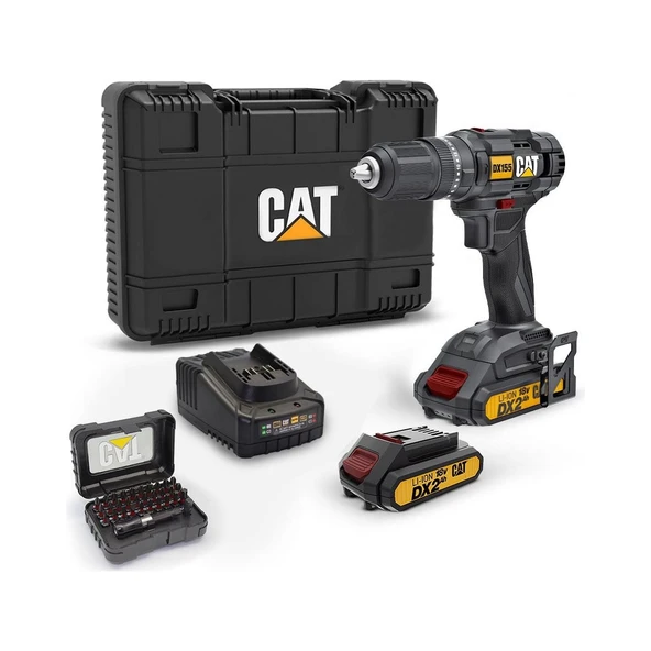 DX155.1SET 18VOLT/2.0AH Li-Ion Çift Akülü Profesyonel Şarjlı Darbeli Matkap + DA01901 32 Parça Vidalama Uç Seti ürün görseli 1