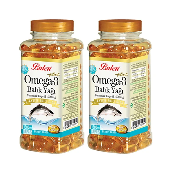 Balen Omega 3 Plus Balık Yağı 2 X 1380 Mg*100 Kapsül ürün görseli 1