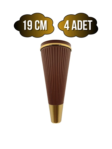 Cihan Desenli 19CM Plastik Ayak Mobilya Masa ve Dolap Ayağı(19CM)(KAHVERENGİ - ALTIN) Kahverengi 19cm 19cm - 4 ADET ürün görseli 1