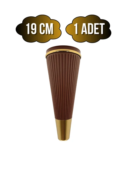 Cihan Desenli 19CM Plastik Ayak Mobilya Masa ve Dolap Ayağı(19CM)(KAHVERENGİ - ALTIN) Kahverengi 19cm 19cm - 1 ADET ürün görseli 1