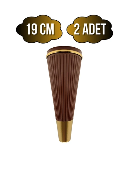 Cihan Desenli 19CM Plastik Ayak Mobilya Masa ve Dolap Ayağı(19CM)(KAHVERENGİ - ALTIN) Kahverengi 19cm 19cm - 2 ADET ürün görseli 1