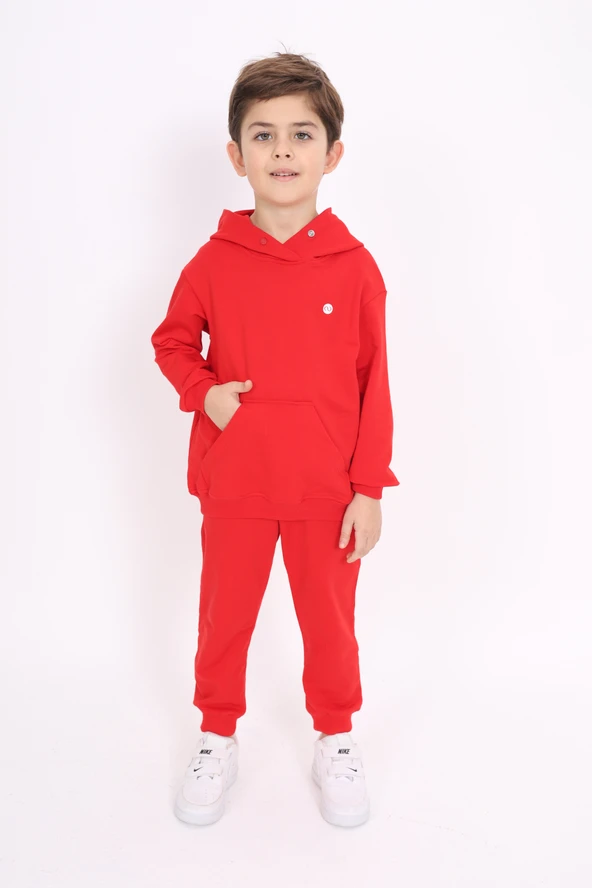 Toontoy Kız Çocuk Relax Fit Kapüşonlu Cepli Baskılı Sweatshirt - 2 İplik ürün görseli 1