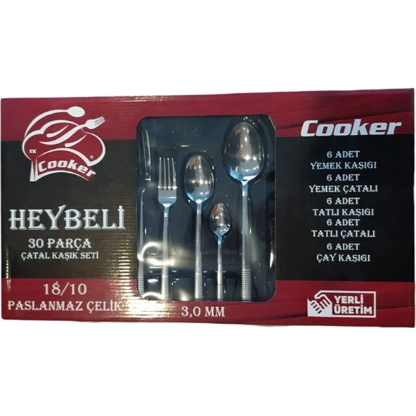 Cooker Heybeli Çatal Kaşık Seti 30 Parça - Resim 2