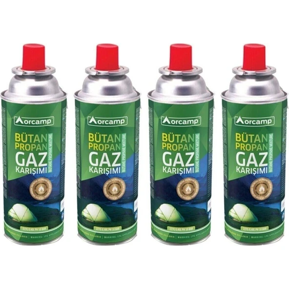 Orcamp KTS-227 Gaz Kartuşu Dörtlü Set %30 Propan %70 Butan Gaz Karışımı ürün görseli 1