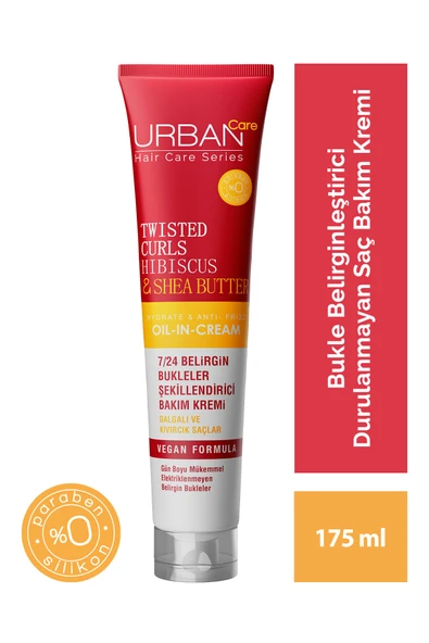 Urban Care Twisted Curls Hibiscus & Shea Butter Durulanmayan Bakım Kremi 175 ml ürün görseli 1