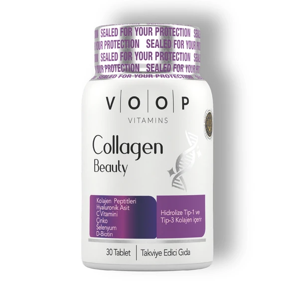 Collagen Beauty Tip 1 Ve Tip 3  Kolajen Hyaluronic Asit Q10 Biotin Çinko - 30 Tablet ürün görseli 1
