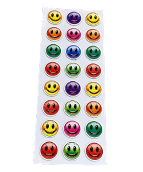 Ticon Puffy Sticker Gülen Yüz Renkli - 3 adet ürün görseli 1