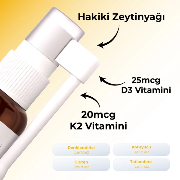 Vitamin D3K2 Sprey-Damla 20 ml - Resim 4