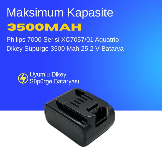 Philips 7000 Serisi XC7057/01 Aquatrio Dikey Süpürge 3500 Mah 25.2 V Batarya – Orjinal Uyumlu Uzun Ömürlü, Maksimum Performans Pil ürün görseli 1