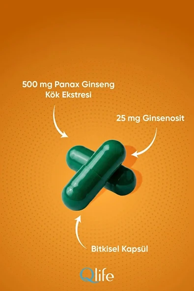 Korean Panax Ginseng Complex 500 mg 30 Kapsül - Resim 6