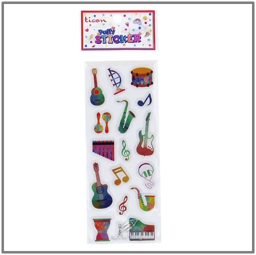 Ticon Puffy Sticker Müzik Aletleri - 3 adet ürün görseli 1