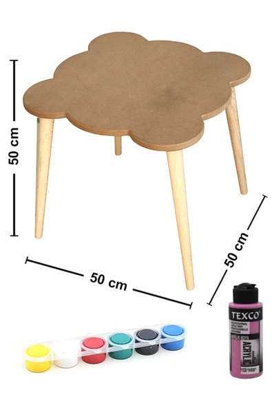 Özka Hobi Ahşap Ahşap Ham Mdf 18 Mm Aktivite Ve Etkinlik Çocuk Masası- Çm07 ürün görseli 1
