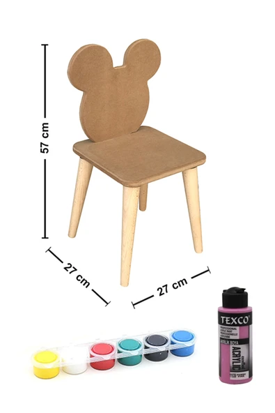 Özka Hobi Ahşap Ahşap Ham Mdf 18 Mm Aktivite Ve Etkinlik Çocuk Sandalyesi- Çs05 ürün görseli 1