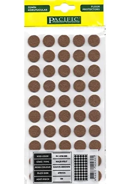 Kahve Pacıfıc Yapışkanlı Keçe - 18MM ürün görseli 1