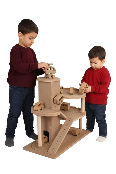 Özka Hobi Ahşap ÖZKA HOBBY WOOD 1 ADET HELİKOPTER HEDİYELİ OTAPARK SETİ ürün görseli 1