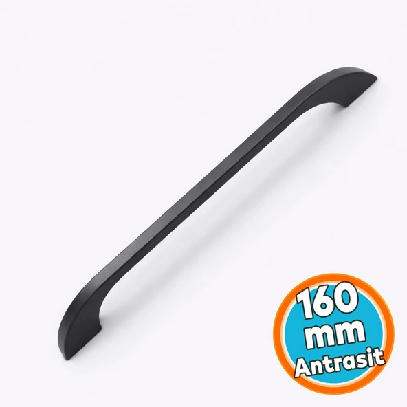 Çekmece Kulp 160 mm Antrasit Şık Modern Tasarım Dayanıklı Metal Mobilya Dolap Kulpu ürün görseli 1